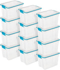 Sterilite 12-Pack Gasket Box, Weather-Resistant Storage Bins with Latching Lids, 20 Quart - Heavy-Duty Organizing Containers for Closet, Bathroom, and Office