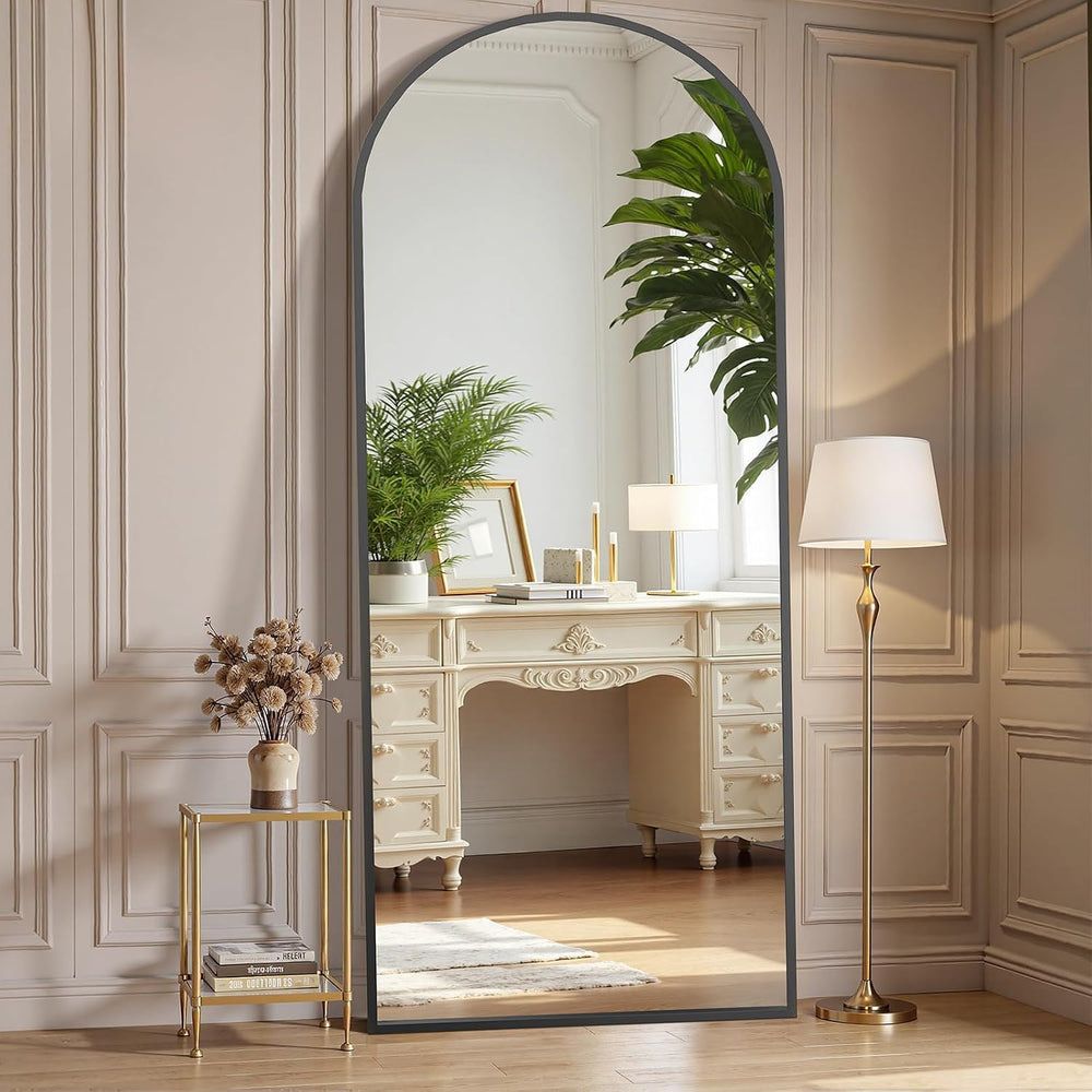 OLIXIS Arched Full Length Mirror with Stand, Full Body Mirror, 65x24