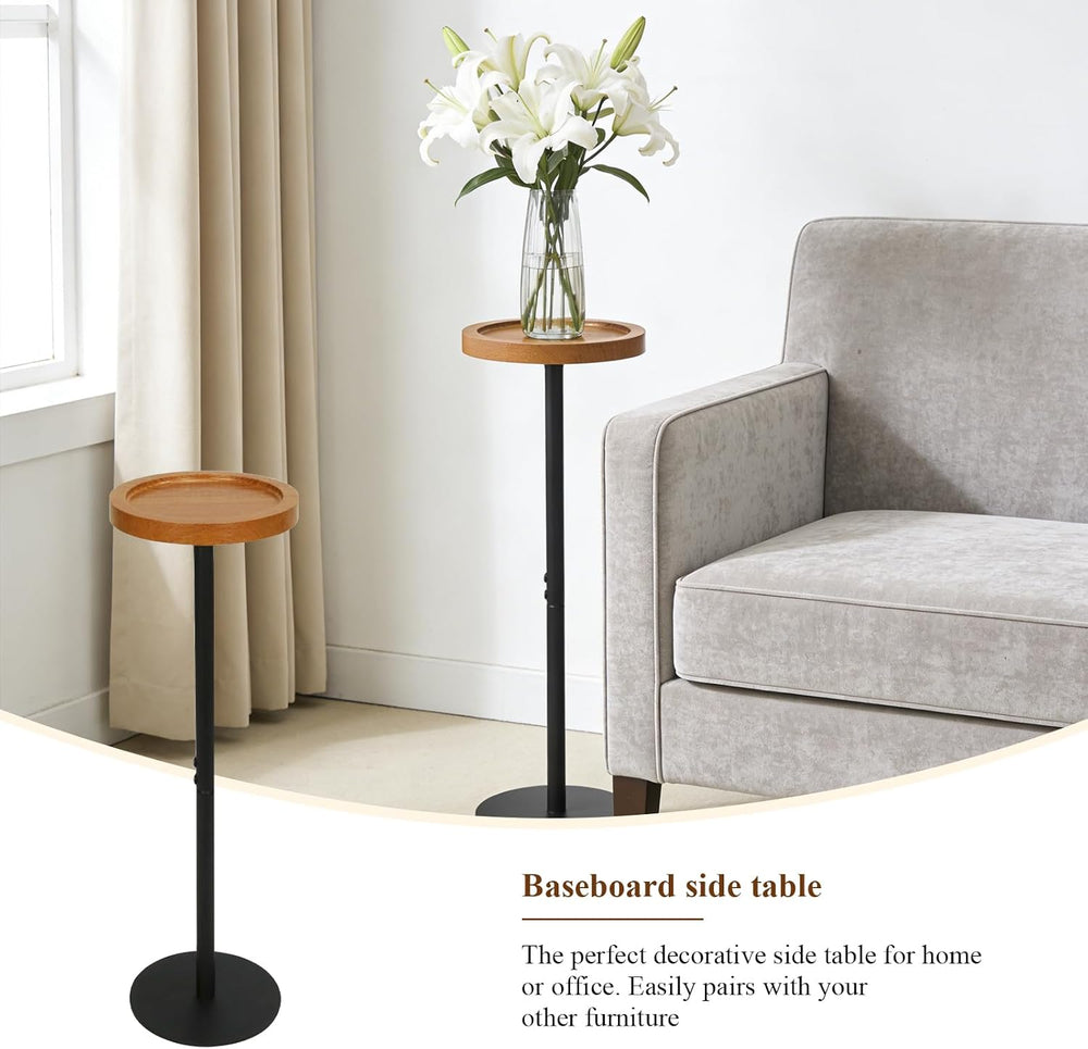 YYW Drink Table, 7.87" Small Round Side Table, Pedestal Side Table, Circ...