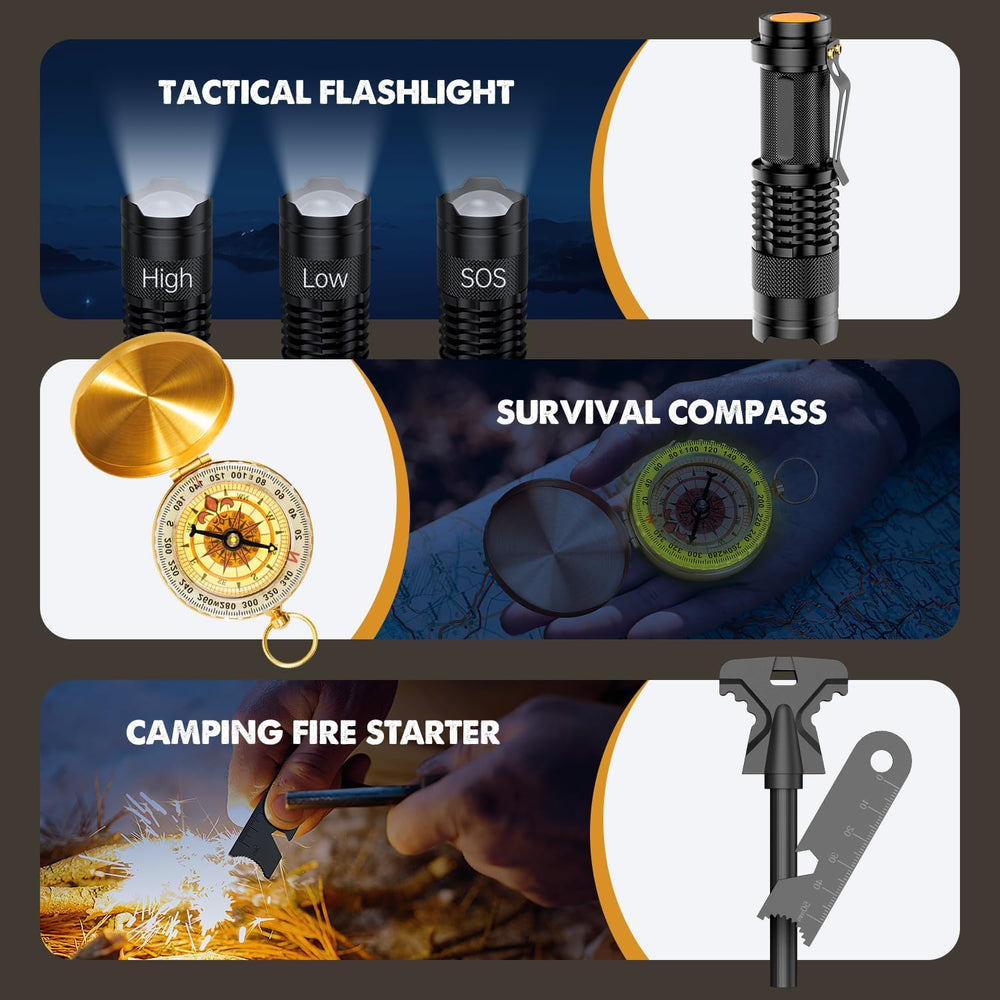Gifts for Men Him Dad, Survival Kit and Equipment 25 Pcs, Valentines Gifts fo...