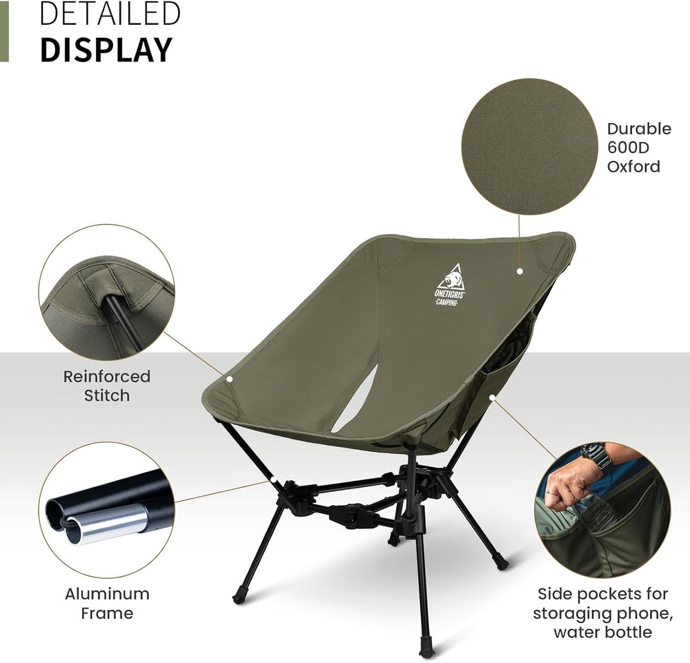 ONETIGRIS Tigerblade Camping Chair, Lightweight Folding Backpacking Hiking Ch...