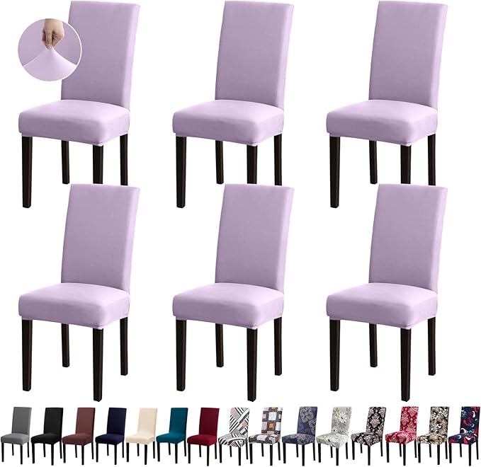 Chair Covers, Stretch Kitchen Dining Room Chair Covers Set of 6, Removable Washable Dining Chair Slipcovers for Home, Hotel, Banquet