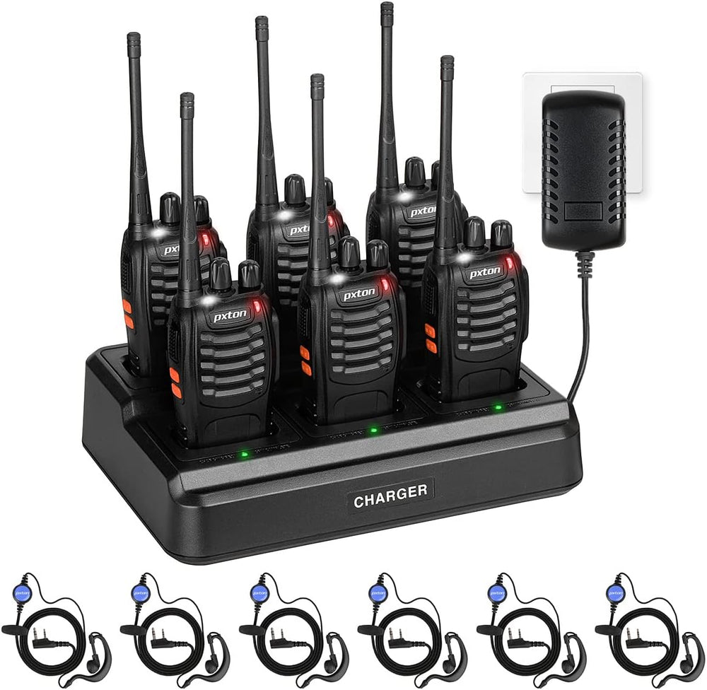 walkie talkies for Adults Long Range with Upgraded Earpiece（6 Pack）