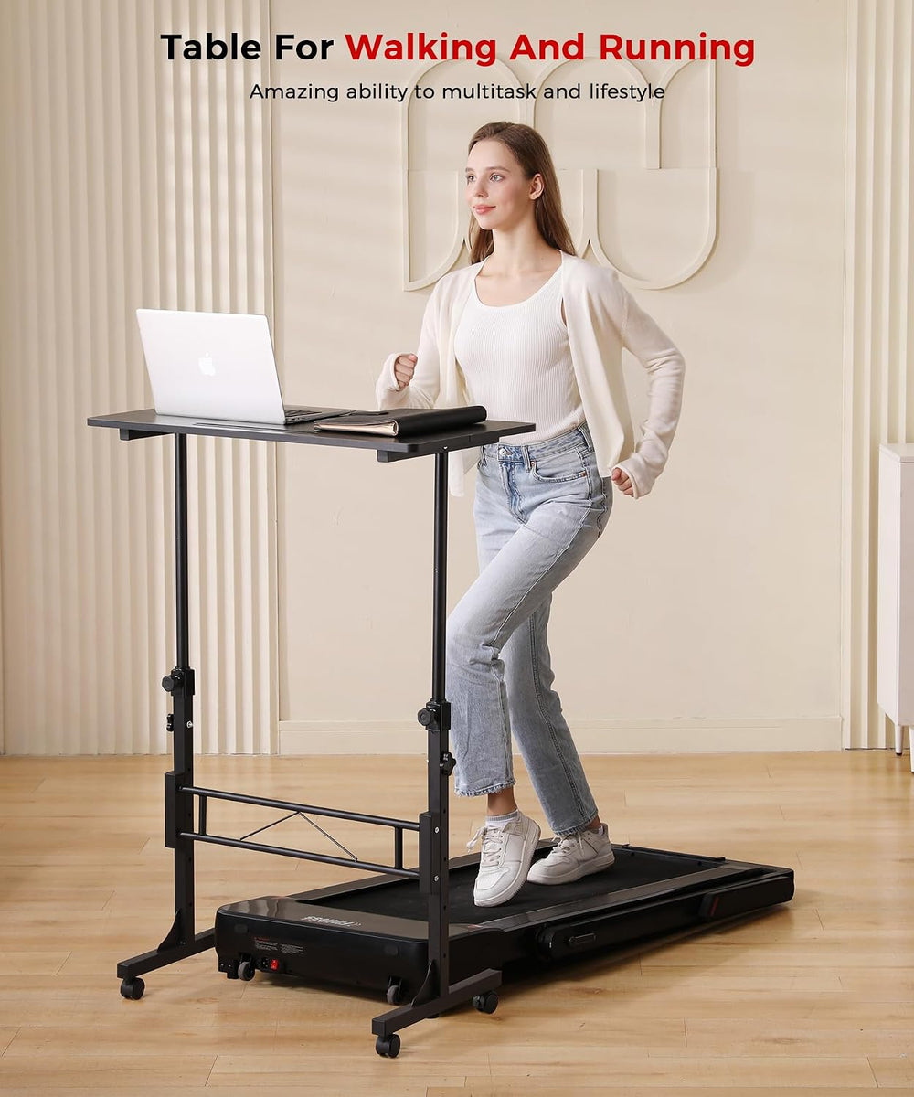 KLSMYHOKI Standing Desk Adjustable Height, Mobile Stand Up Desk with Wheels