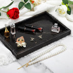 Brown Marble Tray,Pure Natural Vanity Tray,Marble Tray for Kitchen Counter Non-Ceramic/Non-Resin,Stone Trays 12 x 8 inch