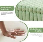 Wimarsbon Storage Ottoman,Soft Faux fur Footstool with Padded Seat, Small Reading Vanity Chair, Footrest with Wood Tray for Couch, Mini Coffee Table or Display Stand (Light Green, Rectangular Storage)