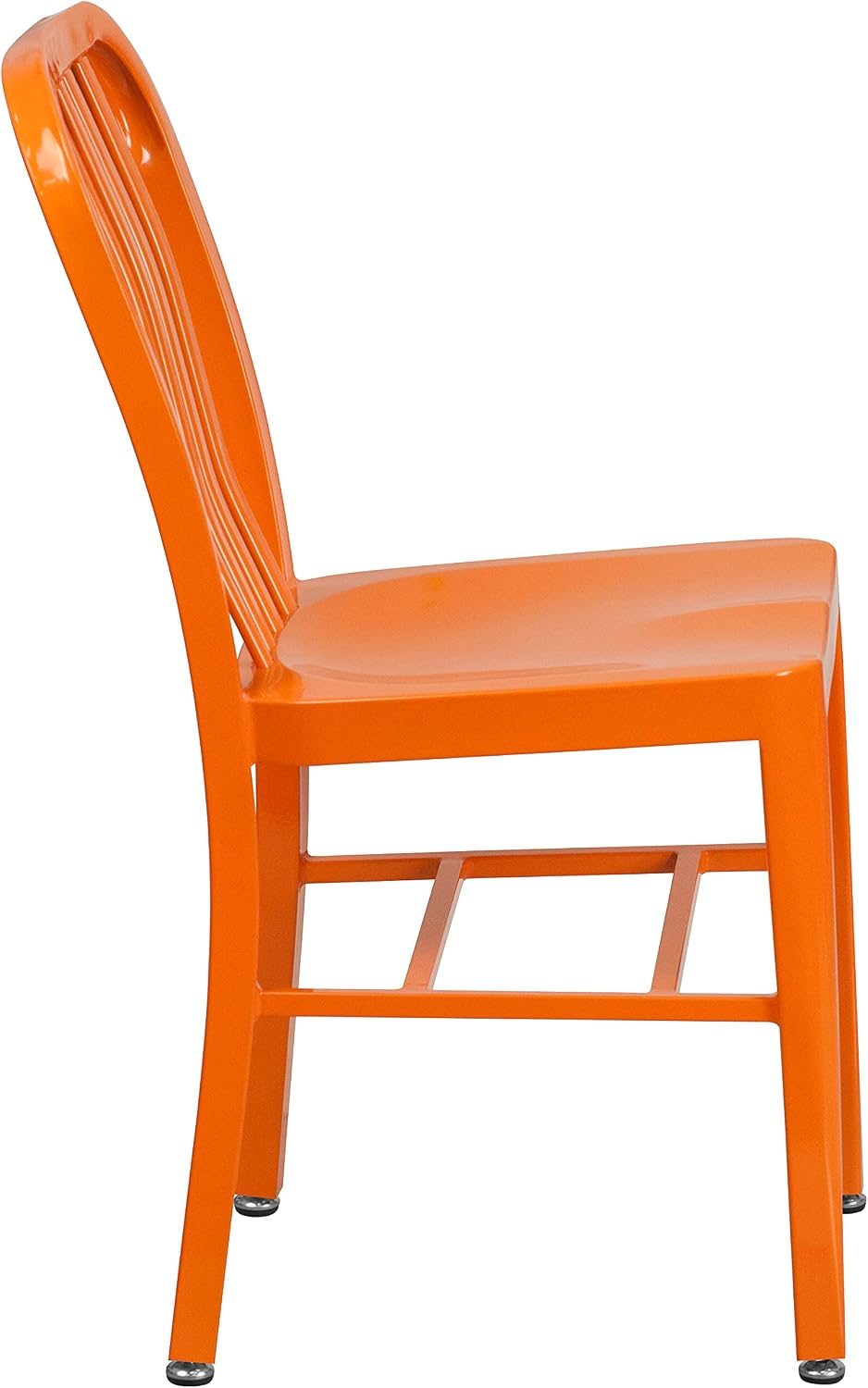 Flash Furniture Gael Commercial Grade 2 Pack Orange Metal Indoor-Outdoor Chair
