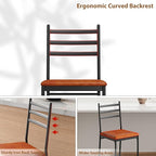 GarveeHome Bar Stools Set of 4, Counter Height Bar Chairs with Back and Thick Cushion, Upholstered Dining Chairs with Padded Seat, Barstools for Kitchen Island, Bar, Dining Room, Retro Brown