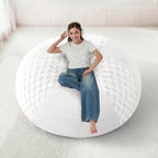 HABUTWAY Adults Bean Bag Chair, Teardrop Beanbag with Memory Foam Filled | Bean Bag Sofa With Removable Cover, Cozy Boneless Chair with Handle for Living Room, Bedroom (Checkerboard White 4FT)