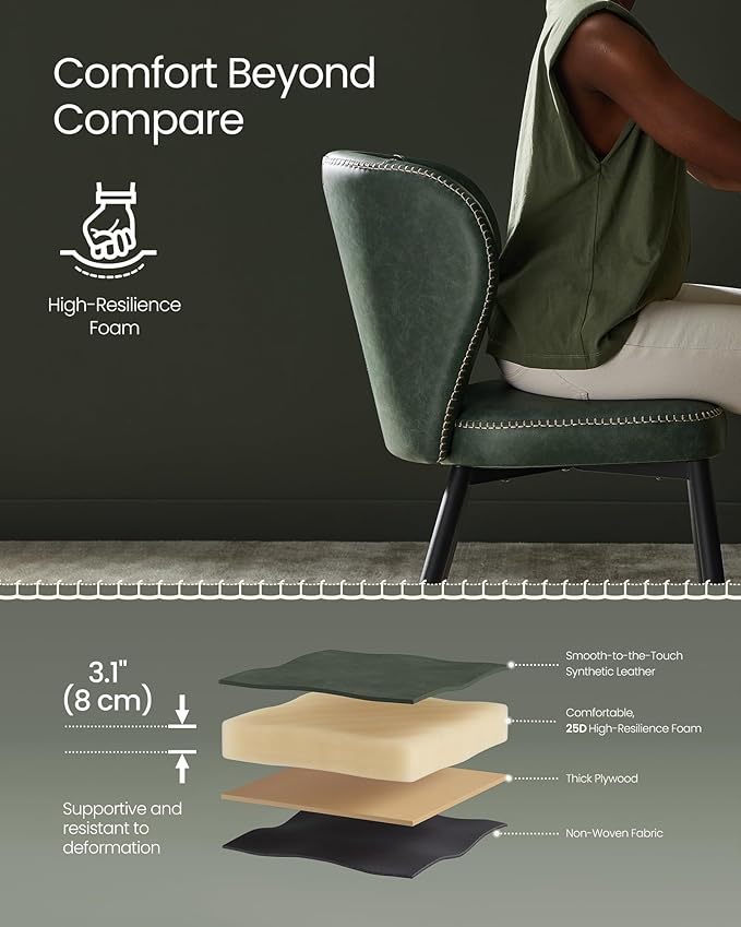VASAGLE EKHO Collection - Dining Chairs Set of 2, Upholstered Kitchen Chairs,...