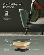 VASAGLE EKHO Collection - Dining Chairs Set of 4, Upholstered Kitchen Chairs, Comfortable Seat, Synthetic Leather with Stitching, Mid-Century Modern, Easy Assembly, Living Room Lounge, Forest Green
