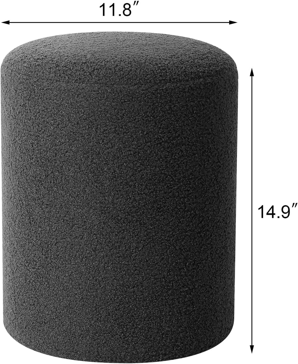 Joveco Round Ottoman Footrest, Upholstered Vanity Stool for Makeup Living Roo...