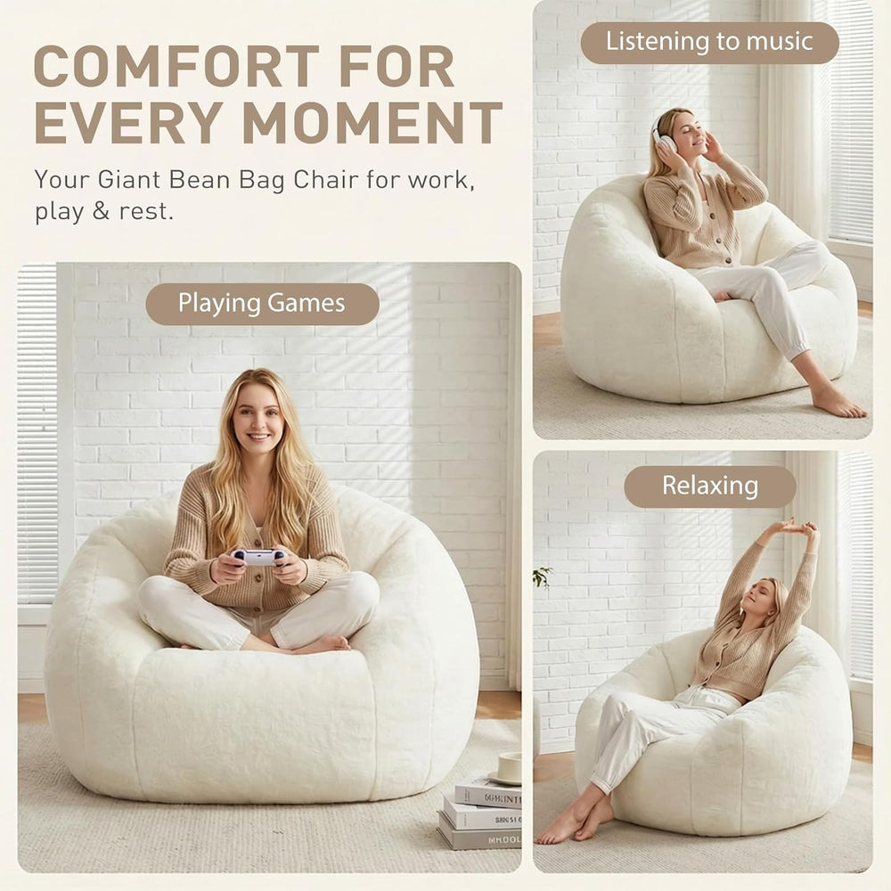 HUGHEAVEN Max Giant Bean Bag Chair, Bean Bag Sofa for Adults & Teens | Ov...