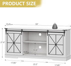Farmhouse TV Stand for 65/60/55 Inch Tvs, Modern Entertainment Center with Storage Cabinets & Sliding Barn Doors, Rustic Media Console Table, Wood Television Furniture for Living Room, Bedroom, White