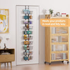 10-Tier Over The Door Organizer with Baskets - Heavy Duty Spice Rack Metal Hanging Shelf for Pantry & Kitchen | Adjustable Spice Rack, Space-Saving Hanging Storage for Bathroom, Laundry, Black