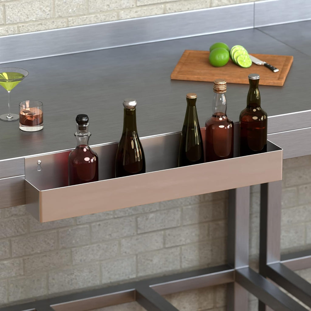 Stainless Steel Single Tier Speed Rail, Liquor Rack, Speed Rack, Bottle Holder - 30 Inch