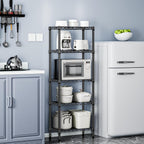 450 lbs Storage Shelves 5 Tier Shelving Units for Storage, Steel Organizer Wire Rack, Adjustable Height, Wire Shelving Unit for Bathroom Kitchen Closet, Black 11.8" D x 21.7" W x 58.3" H