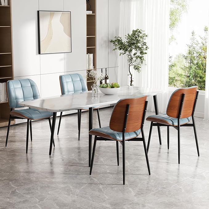 Dining Chair, Mid Century Modern Dining Room Chair with Thick Cushion, Uphols...