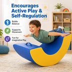 Sensory Rocking Chair with Waterproof PU Cover | High-Density Foam Portable Sensory Chair for Kids, Classroom Rocker for Focus & Engagement, Handle Design