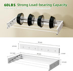 Wall Mounted Drying Rack for Laundry 40'', Folding Drying Rack Clothing Wall Mount with 5 Rods and 6 Hooks, Space Saving for Indoor Outdoor Bathroom Balcony (White, 40'')
