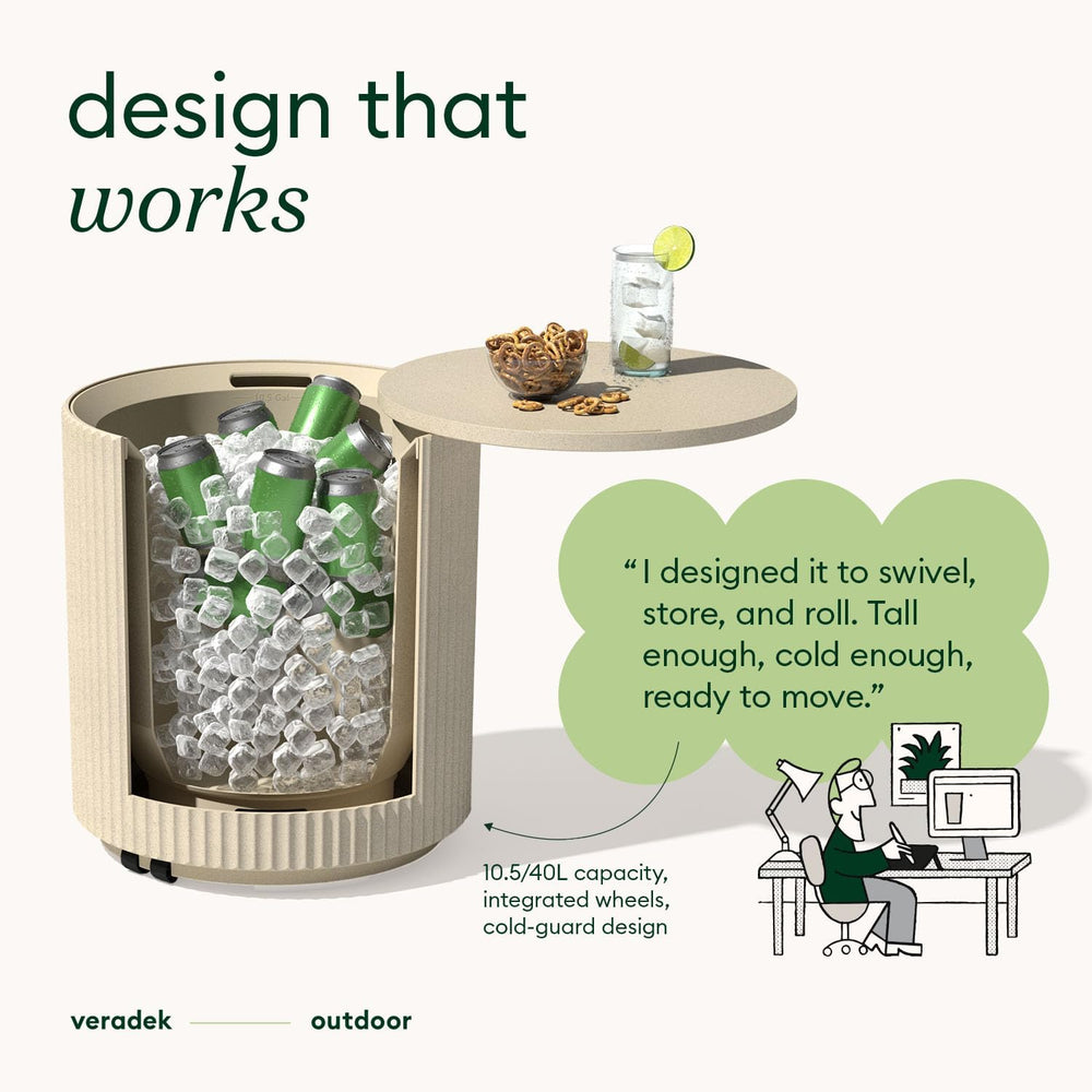 Veradek Cooler Side Table - Outdoor Cooler Table and Ice Chest | Features a S...