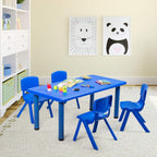 Costzon 47 x 23.5 Inch Rectangular Kids Table, Children School Activity Table for Reading Drawing Dining Playing, Multifunctional Plastic Table w/Steel Pipe, Toddler Furniture for Boys & Girls (Blue)