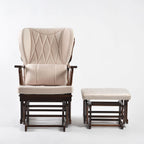 Comfort Deluxe Glider Chair and Ottoman Set (Cream)
