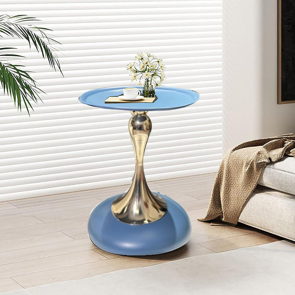 Small Round Side Table,Pedestal Side Table for Small Spaces,Metal End Tables ...