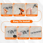Broom Holder Wall Mount, Mop and Broom Organizer Broom Hanger Storage Tool Utility Racks Stainless Steel Wall Hooks Solid Mop Rack for Home Kitchen Garden Laundry Garage (5 Racks 4 Hooks)