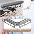 Wall Mounted Drying Rack, 220LB Capacity Tri-Fold Aluminum Clothes Airer, 180° Swivel Space Saving Laundry Rack for Indoor Outdoor Use in Bathroom, Balcony, Kitchen (Black)