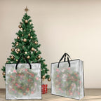 GONGKANGYUAN 25 Gallon Large Clear Storage Bags with Zipper and Handles, Blanket Bags for Closet Storage, Underbed Storage Organizer for Clothes Pillow Bedding Christmas Wreath