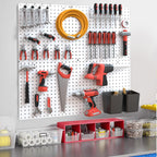 FZK Peg board,Pegboard 32''*32'',White Pegboard 4pcs and 33 board Organizer Accessories,Pegboard Wall Organizer,Peg boards,Peg boards for Walls,ABS Plastic Craft Room Garage Kitchen office