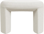 Spatial Order 24" Quinn Modern Ottoman - Cream White Boucle