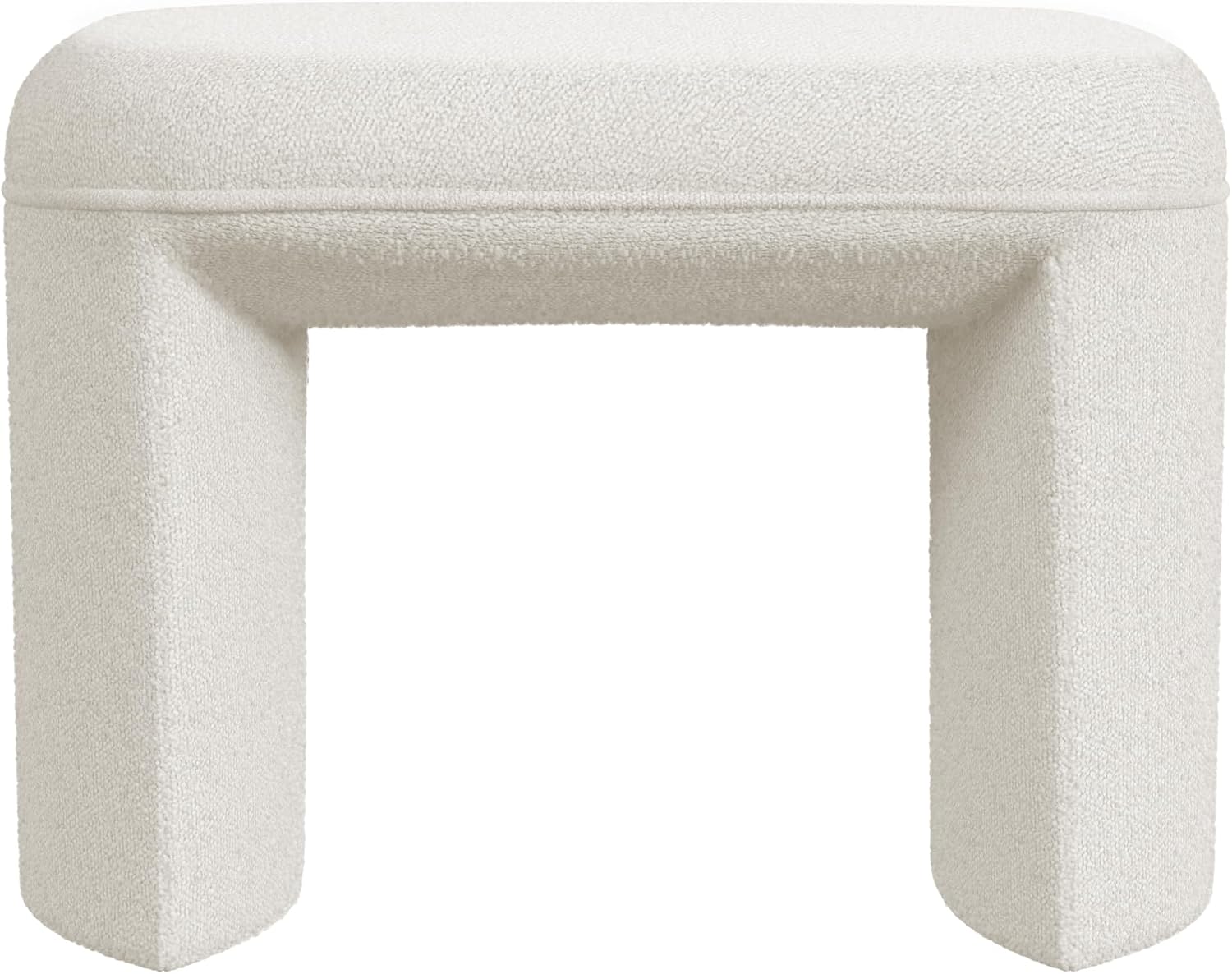 Spatial Order 24" Quinn Modern Ottoman - Cream White Boucle