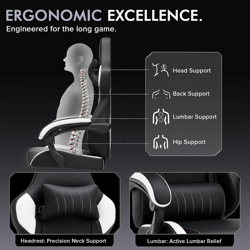 GTPLAYER Gaming Chair with Footrest, High Back Computer Chairs for Adults wit...