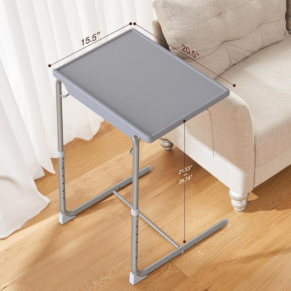 HUANUO Adjustable TV Tray Table with 6 Height & 3 Tilt Adjustments, Gray