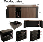 70.8 Inch Modern Multifunctional Kitchen Island Tabletop Home Bar with 3 Drawers, Wine Rack, Glass Cup Holder Adjustable Dividers for Kitchen Dining Room Family Party