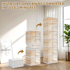 MGWILL Foldable Shoe Rack, Collapsible Shoe Organizers for Closet Plastic Clear Shoe Storage Box for Entryway, Large Stackable Sneaker Cabinet Bins Shoe Shelf with Magnetic Door 6 Tiers
