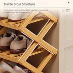 Shoe Rack for Entryway, 2-10 Tiers Vertical Shoe Rack Foldable Bamboo-Shoes Organizer Narrow Shoes Storage Shelf for Entryway Closet Corner Hallway No-Tool Assembly Space Saving Racks