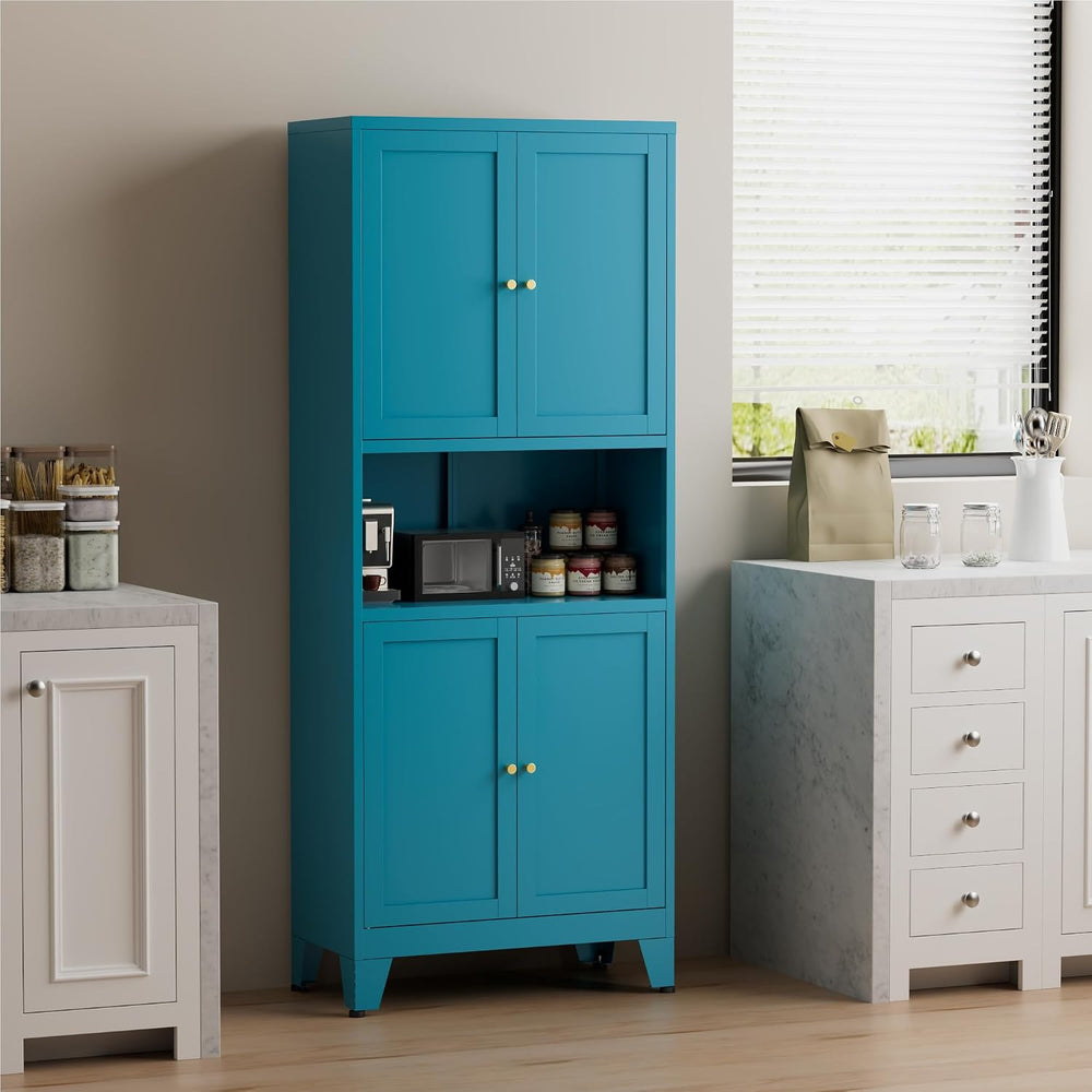 COFaR 69" Tall Modern Kitchen Pantry,Metal Storage Cabinet with Adjustab...