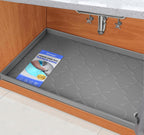 SIKADEER 34" x 19" Under Sink Mat Waterproof , Silicone Mat Kitchen Drawer Shelf and Cabinet Liner, Sink Protector for Bathroom Organizers and Storage, Boot Tray Pet Food Mats