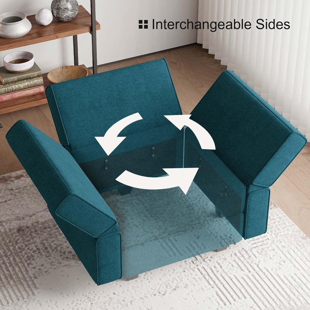 Bellfin Modular Sectional Sleeper Sofa Convertible Sofas with Storage Ottoman...