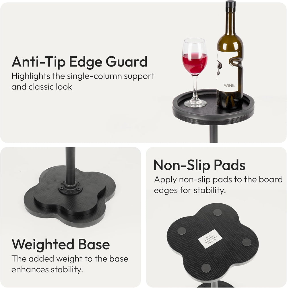 Modern Accent Pedestal Side End Table for Small Spaces – Pedestal End Table w...