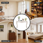 Modern Semi-Circular Telephone Table, Small Console End Table for Living Room, Foyer & Entryway - Stylish Manufactured Wood Furniture for Hallway & Entrance