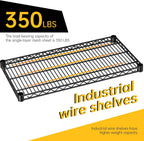 SINGAYE 4 Garage Heavy Duty Shelving Unit Kitchen Pantry Close Home Organizers and Storage Bathroom Shelf Laundry Room Organization Industrial Book Metal Wire Adjustable Shelves