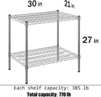 21" Deep x 30" Wide x 27" Height Wire Shelving Kit | 2-Tier | NSF Commercial Storage Rack Unit