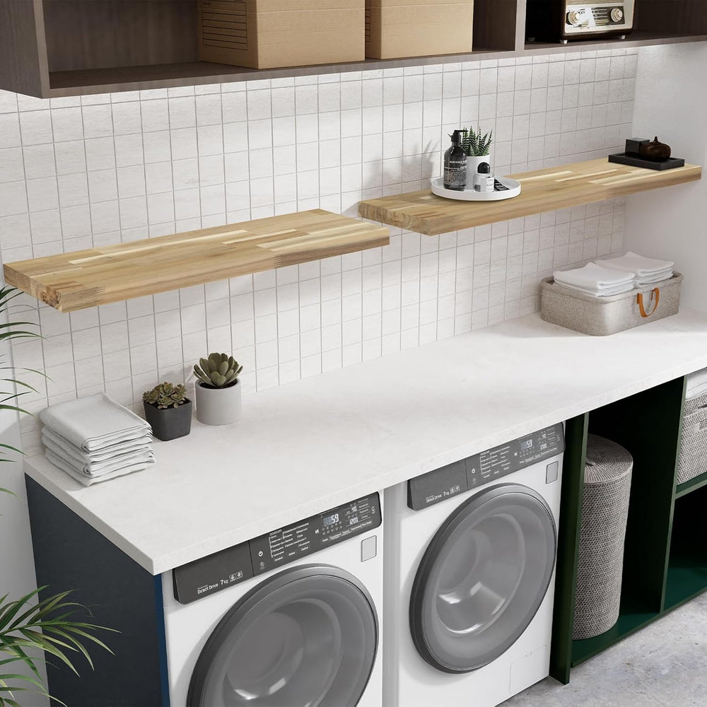 Howizz Acacia Butcher Block Shelf 12" x 6ft x 1.5" Inches, Unfinish...