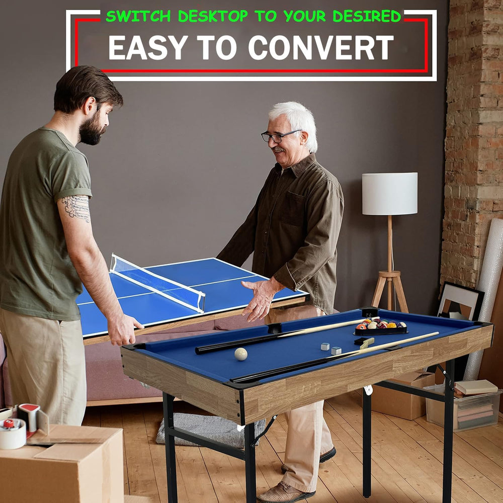 6 in 1 Multi Game Table Folding Pool Table, Billiard, Hockey, Table Tennis, B...