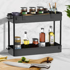 SPACELEAD Slim Storage Cart 3 Tier,Bathroom Organizer Rolling Utility,Mobile Shelving Unit Slide Out for Office, Kitchen, Laundry Room & Narrow Places,Black
