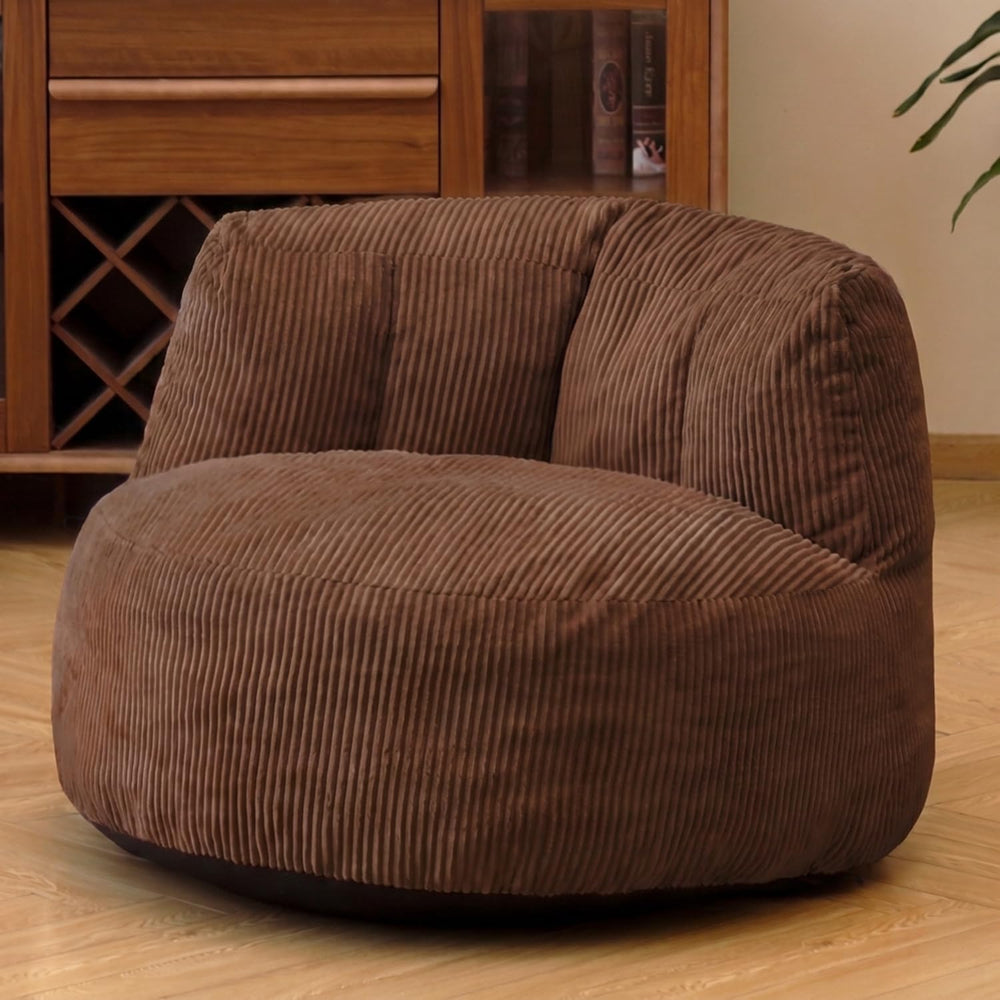 N&V Large Crescent Bean Bag Chair, Adult Size Bean Bag Sack, Foam Filling...